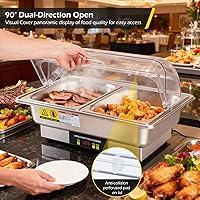 Vista 5 de Dyna-Living Electric Chafing Dishes for Buffet, 9.5QT Half Size Chafing Dish Buffet Set 600W Electric Buffet Servers and Warmers with Temp Control