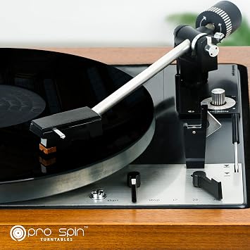 PRO SPIN Black Acrylic Turntable Mat - Platter Slipmat for 12 Vinyl Vintage Record Player - Antistatic Cover, Reduces Noise & Sounds from Static & Dust - Tighter Bass Quality, Record Player Mat