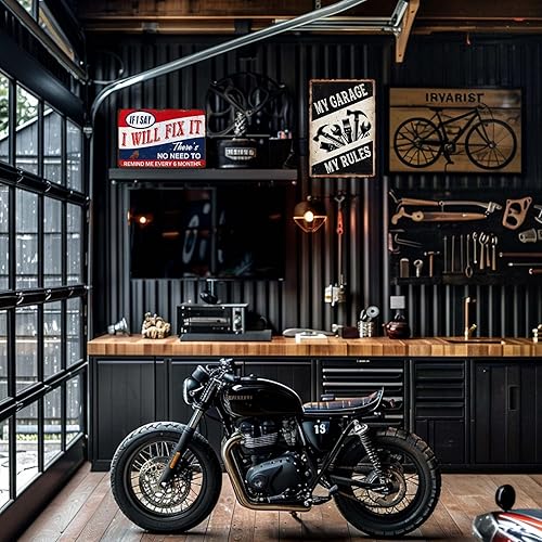 Miniatura 3 de Letrero divertido de garaje para hombre, letrero de metal con texto en inglés "Notice If My Doesn'T Like You", letreros de tienda para taller If I