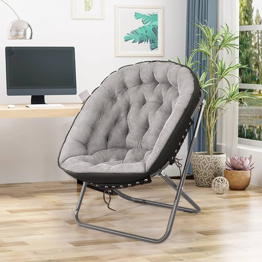 Amazon.com: Folding Saucer Chair, Oversized Lazy Moon Chair