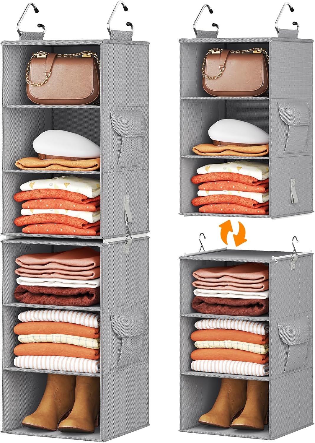 Pipishell 6Shelf Hanging Closet for Bedroom, Closet