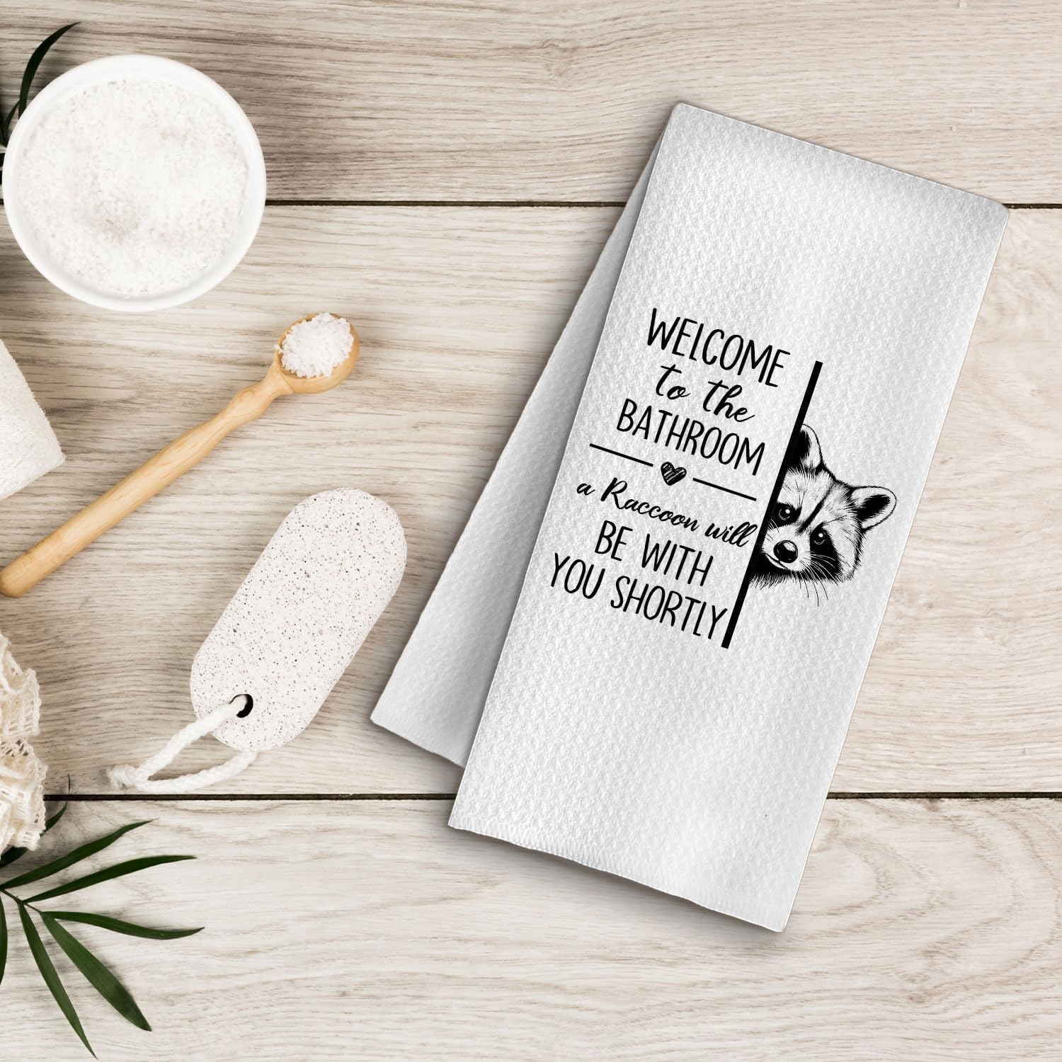 Funny Raccoon Bathroom Hand Towels, Raccoon Gifts for Women Men, Dog Lover Gifts Decorative Hand Towels for Bathroom Washroom Toilet Restroom, 16x24 Inches - Image 4