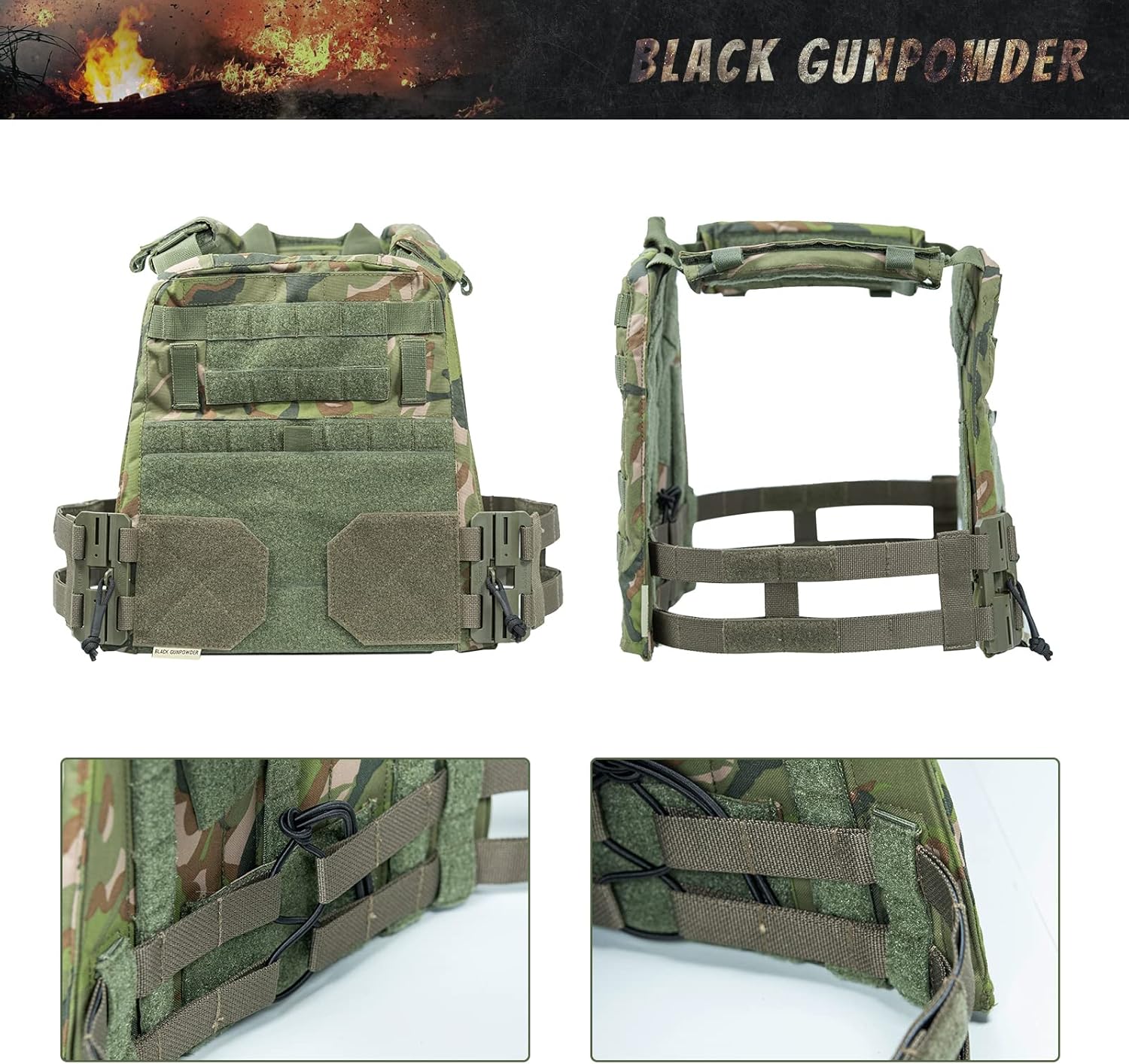 Tactical Two-Band Quick Release Cummerbund Elastic String Magnetic Buckles Model BG-TC3-ES