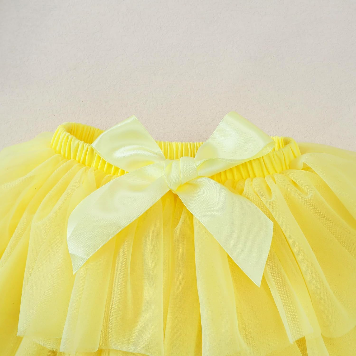 LYSMuch Baby Girls Outfit Set Tutu Skirt with Diaper Cover Ruffle Sleeve Bodysuit Flower Headband (Yellow,12-18 Months) - Image 5