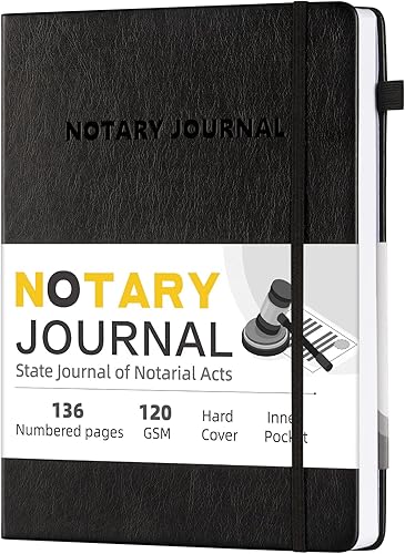 Homlive Libro de registro de diario notarial, libro notarial de 7"x10", libros de registro notarial, diario público notarial para actos notariales,