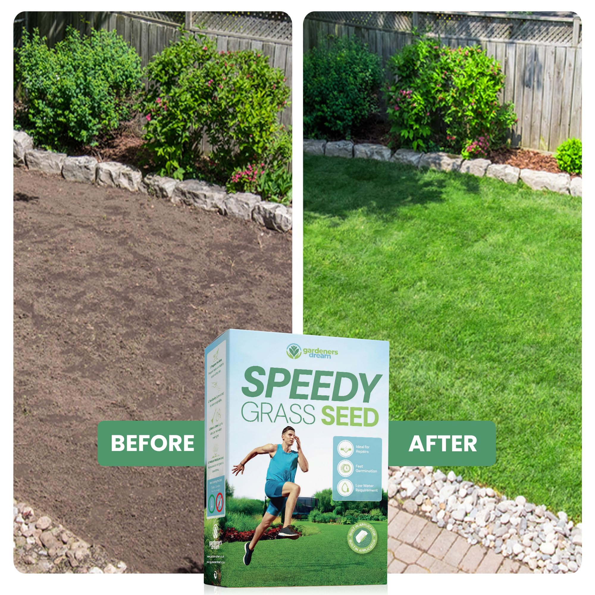 GardenersDream Speedy Lawn Grass Seed – Fast Growing Year Round Lawn Seed, DEFRA Approved – Hard-Wearing Mix for Overseeding – Ideal for UK Climates, Rapid Germination (1.4kg, 84 sqm) - 5