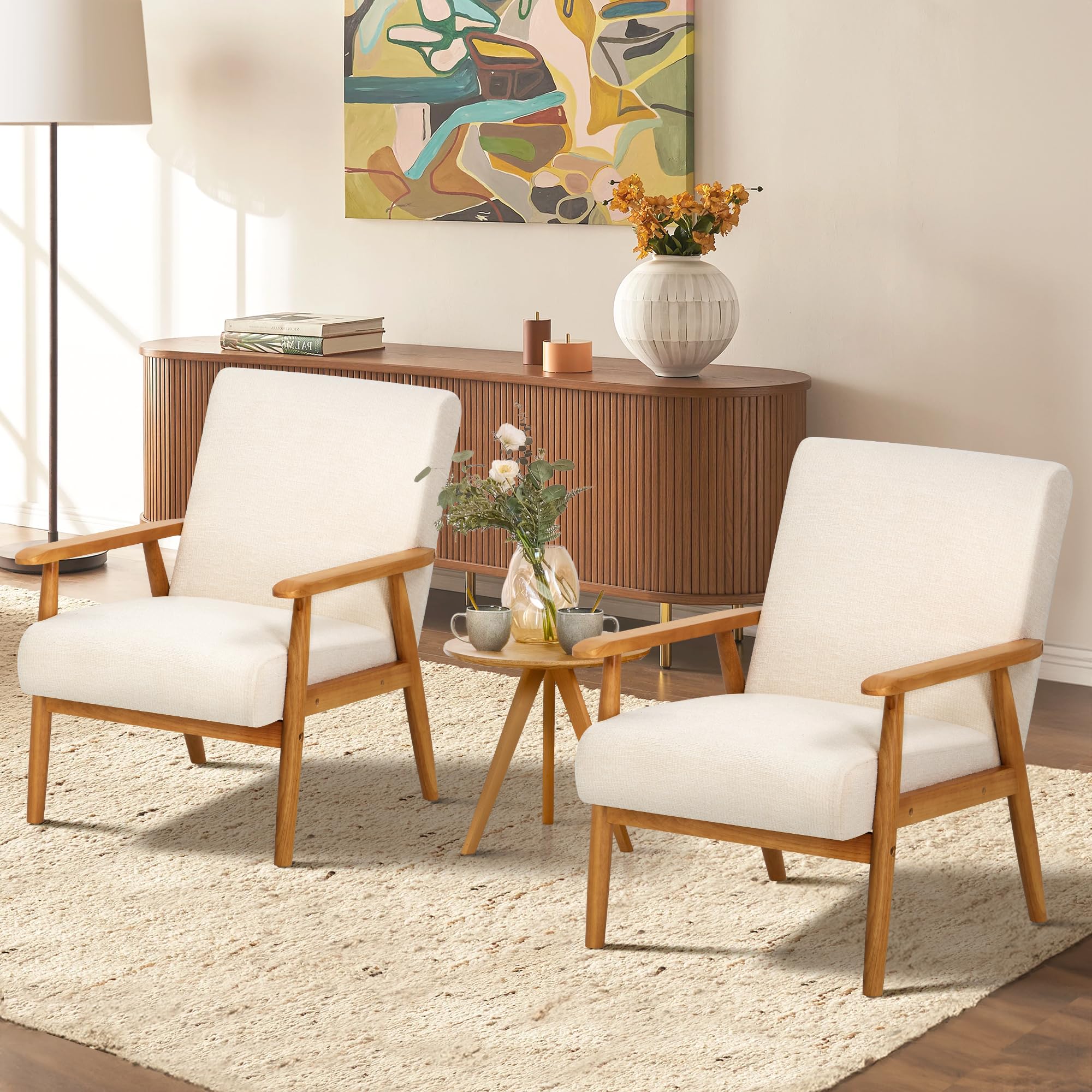 Snapklik.com : COLAMY Mid Century Modern Accent Chair Set Of 2 ...