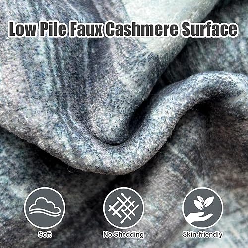 Miniatura 3 de Alfombra lavable moderna de 8 x 10 pies, alfombra de pelo bajo para dormitorio, alfombra delgada para sala de estar con parte trasera antideslizante