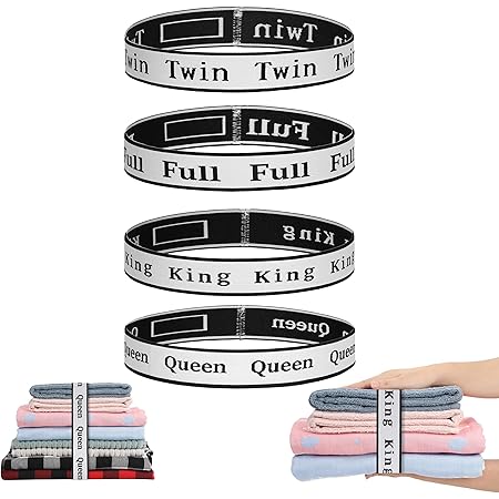 4Pcs Bed Sheet Organizer Bands Sheets Labels for Elastic
