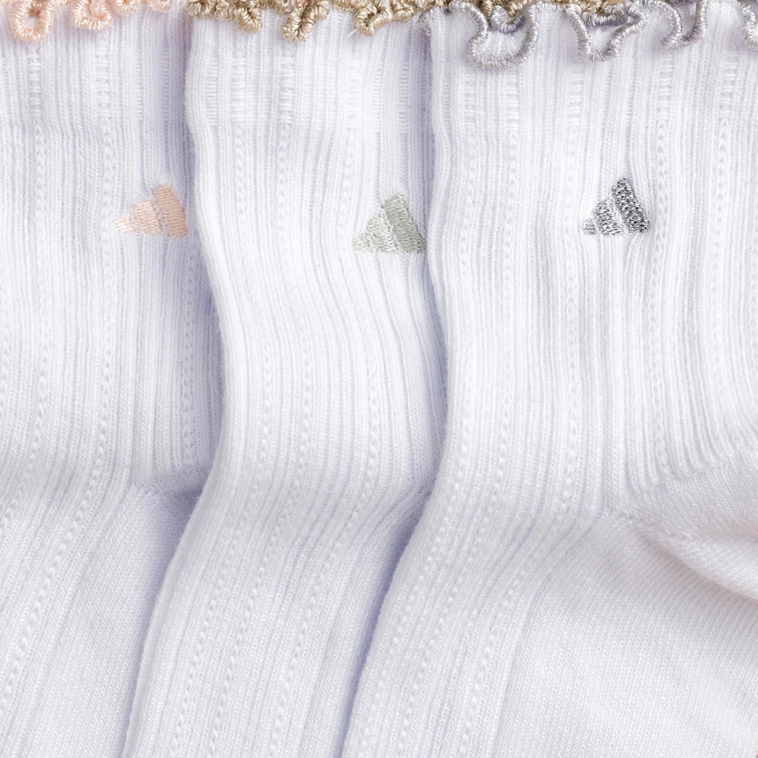 adidas Women's Ruffle Quarter Ankle Socks (3 Pairs)