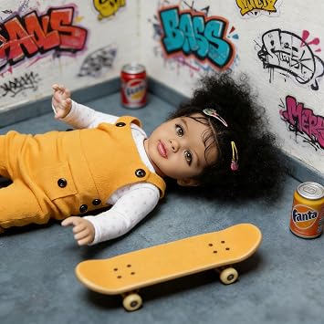 Reborn Baby Dolls Black Girl 26 Inch Big Size Reborn Toddler Doll, African American Real Life Baby Doll Curly Hair, Lifelike Toddler Dolls Soft Cloth Body for Kids