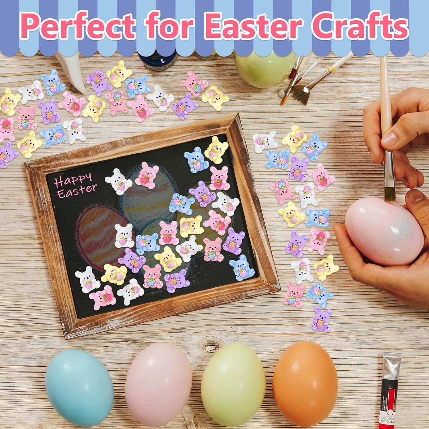 Feivando 120 Pcs Easter Mini Resin Rabbit Charms Flatback Colorful Bunny Charms Ornaments for DIY Crafts Phone Case Scrapbook Supplies Nail Accessories image 5