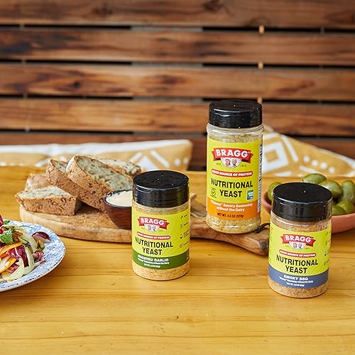 Miniatura 9 de Bragg Copos de levadura nutricional premium  Condimento sin lácteos  Vegano, sin gluten  Buena fuente de proteínas y vitaminas  Sustituto nutritivo