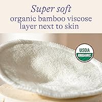 Vista 3 de Lansinoh Almohadillas de lactancia lavables, hechas con viscosa de bambú orgánica, almohadillas reutilizables para lactancia materna con bolsa