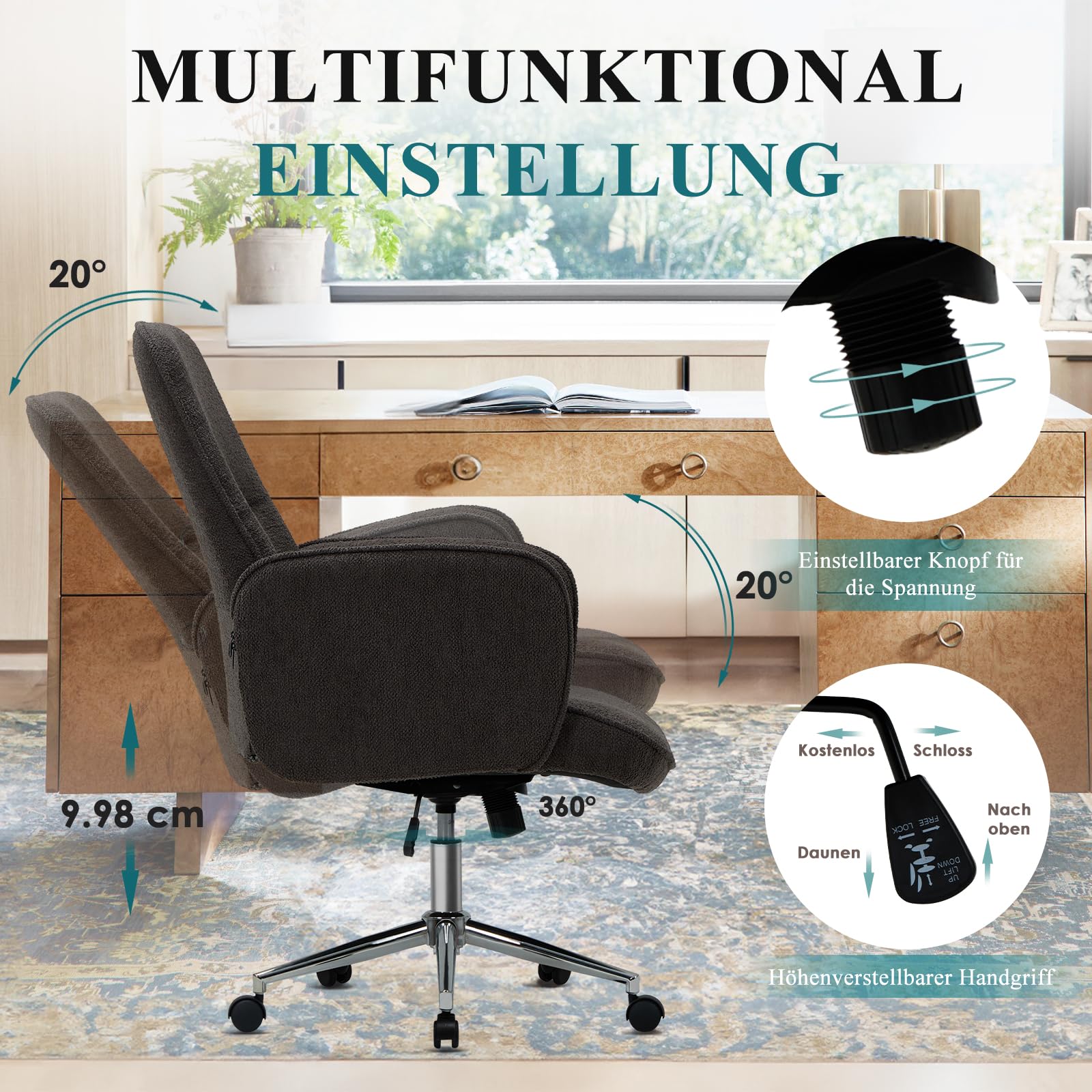 Colamy High Back Shell-förmigen Bürostuhl – Bild 3