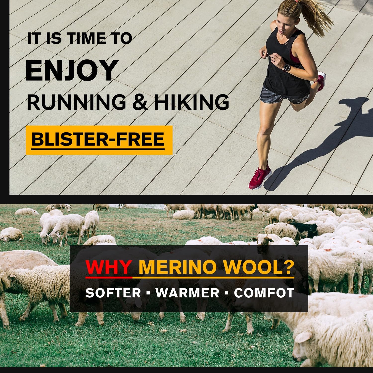 Socks Daze 3 Pack Quarter Thin Merino Wool Blend Running Socks Mens Womens Low Cut Light Cushion Ankle Walking Wool Socks - Image 2