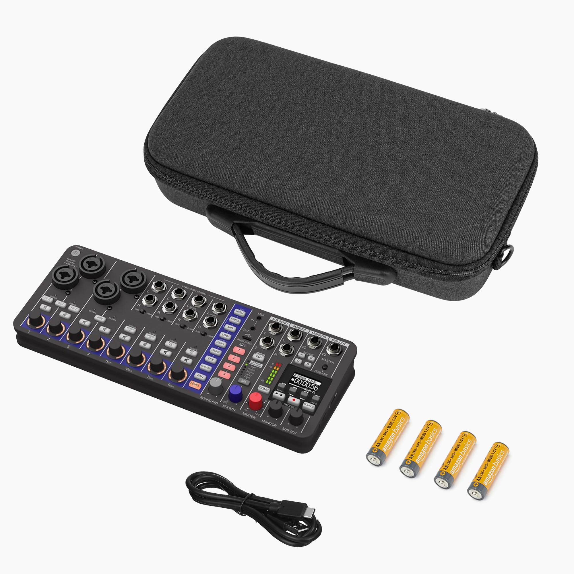 GEEKRIA Custodia rigida da viaggio compatibile con Zoom LiveTrak L6max / L6max mixer digitale, borsa per il trasporto (grigio scuro)