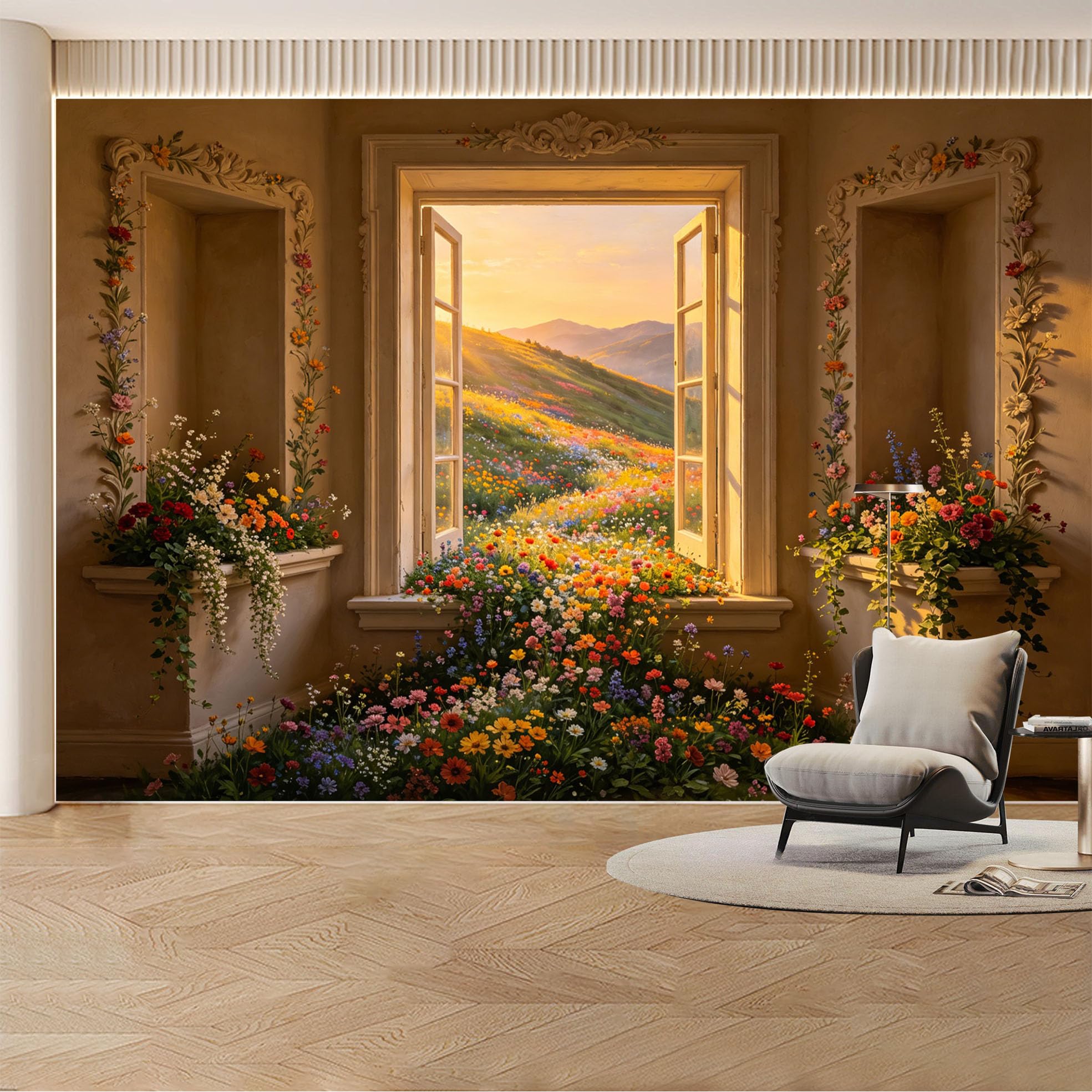 Custom Wall Mural Wallpaper Mountain Lake Landscape Nature Wall Decor Large Wall Art Misty Nordic Minimalist Removable SelfAdhesive Large Photo for Living Room， Bedroom， Office