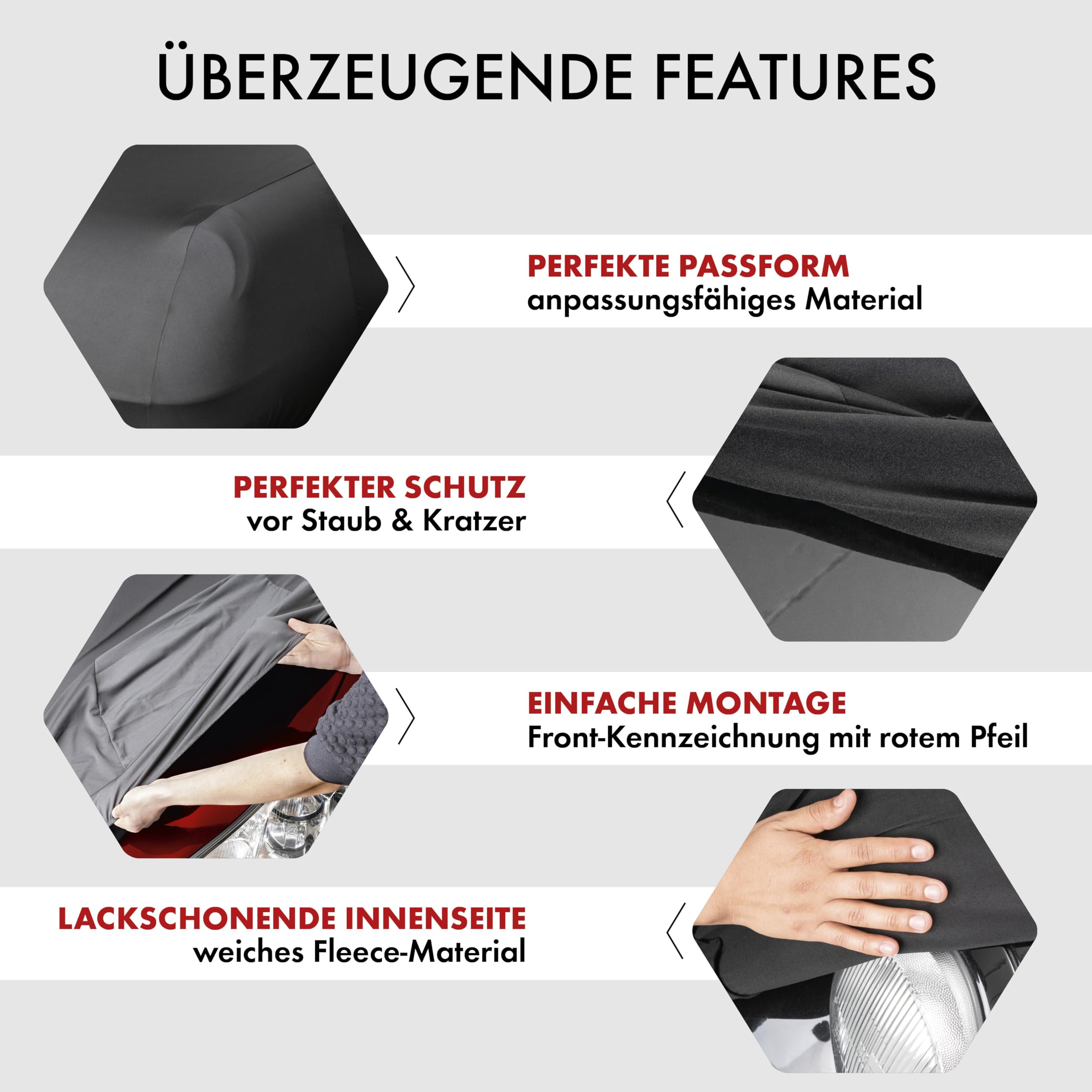 WALSER Abdeckung Auto Indoor Stretch, Autoabdeckung Winter, staubdichte Autogarage Abdeckung, Autoplane, Autogarage Schutzplane Winter, Schutzhülle für Auto, Wagen Abdeckplane Größe 1 schwarz