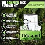 Tick Outil de suppression Kit pour les humains, les chats, les chiens et les animaux, 3 Tick Outils de suppression, petits & grand Tick Crowbars & Pinceaux en verre grossissant + Bandeaux de premiers soins & Essuie-glaces de nettoyage - Propriété canadienne