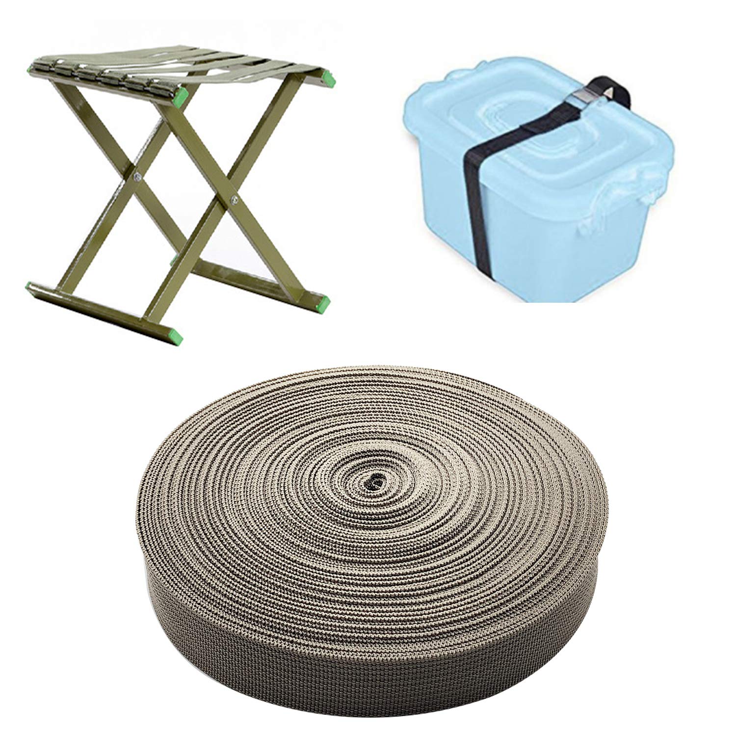 1 rollo de corbata para árbol de 65.6 pies para soporte de plantas, correa de jardín de 1 pulgada de ancho, material de estacas y guiado, 0.8 kg de fuerza (caqui)