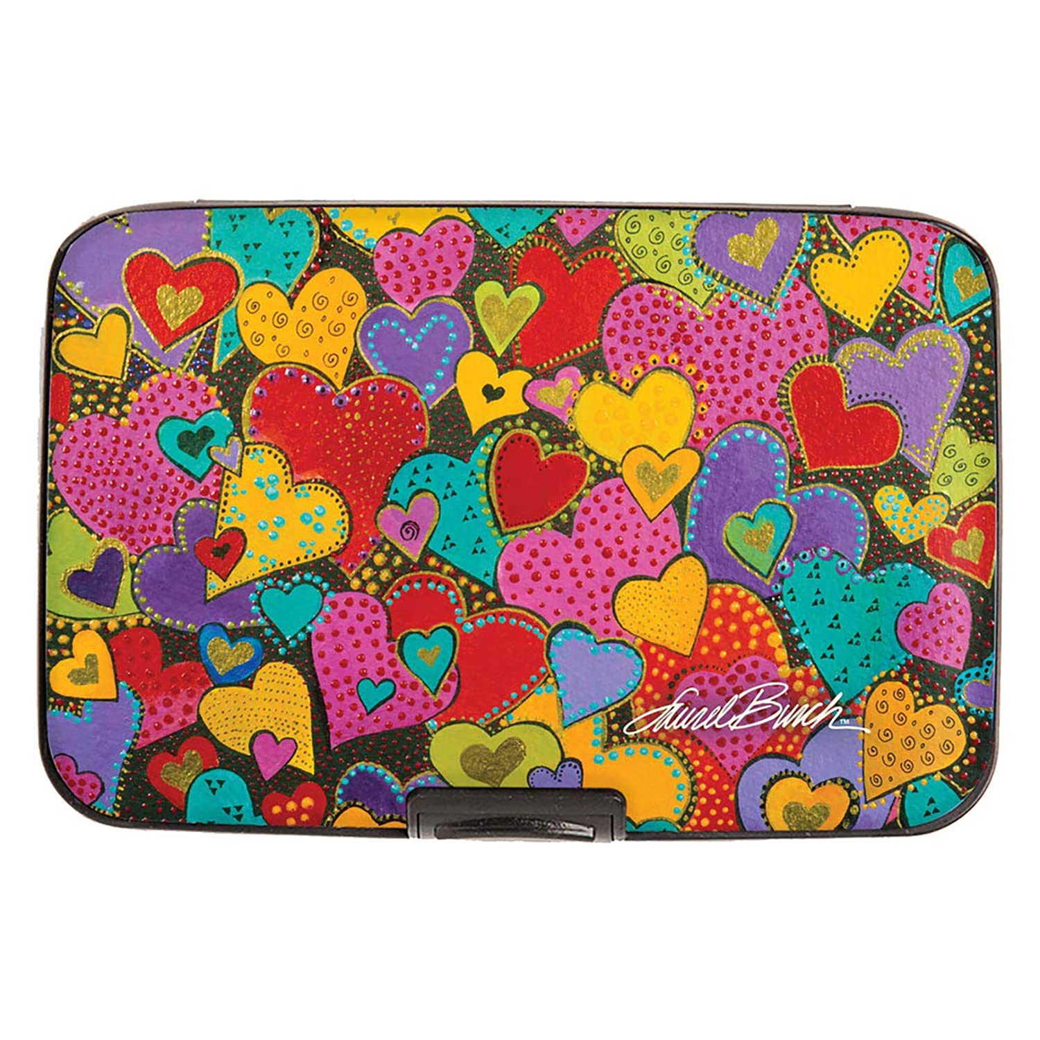 Monarque RFID Secure Armored Wallet, Laurel Burch Collection (Dancing Hearts)
