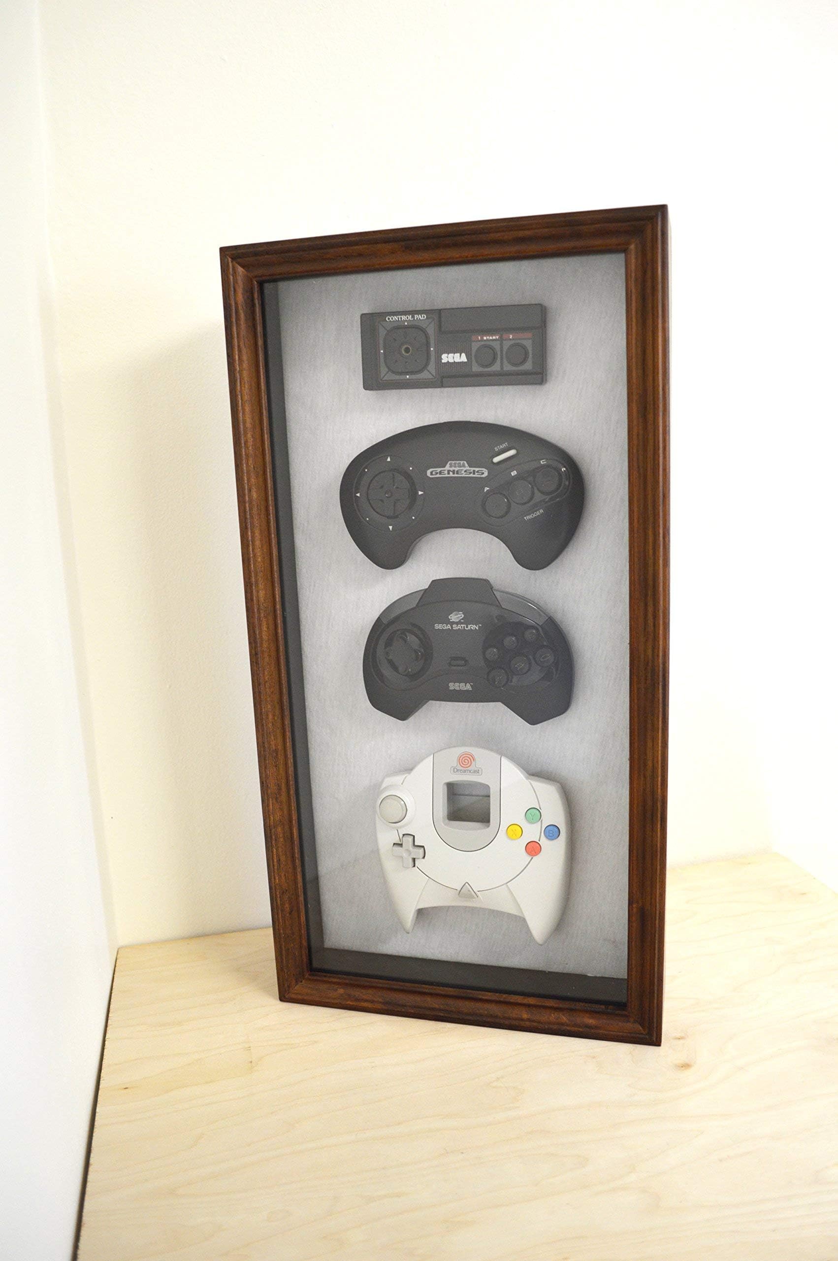1Up Forge hand made Sega History Decor Shadow Box Framed