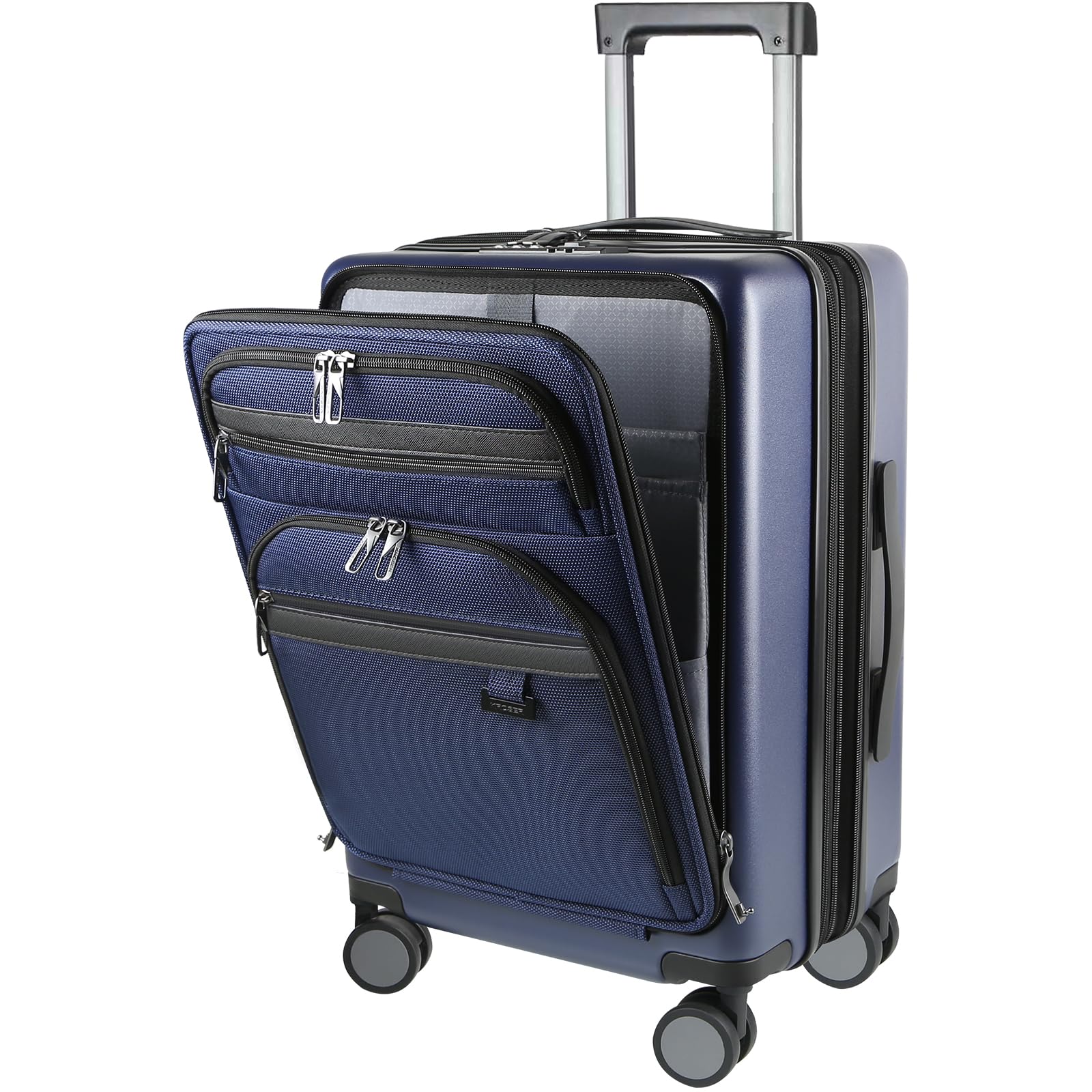 KROSER Hardside Expandable Carry On Luggage 22x14x9 Airline Approved With Front Business Pockets 20 Inch Suitcases with Wheels