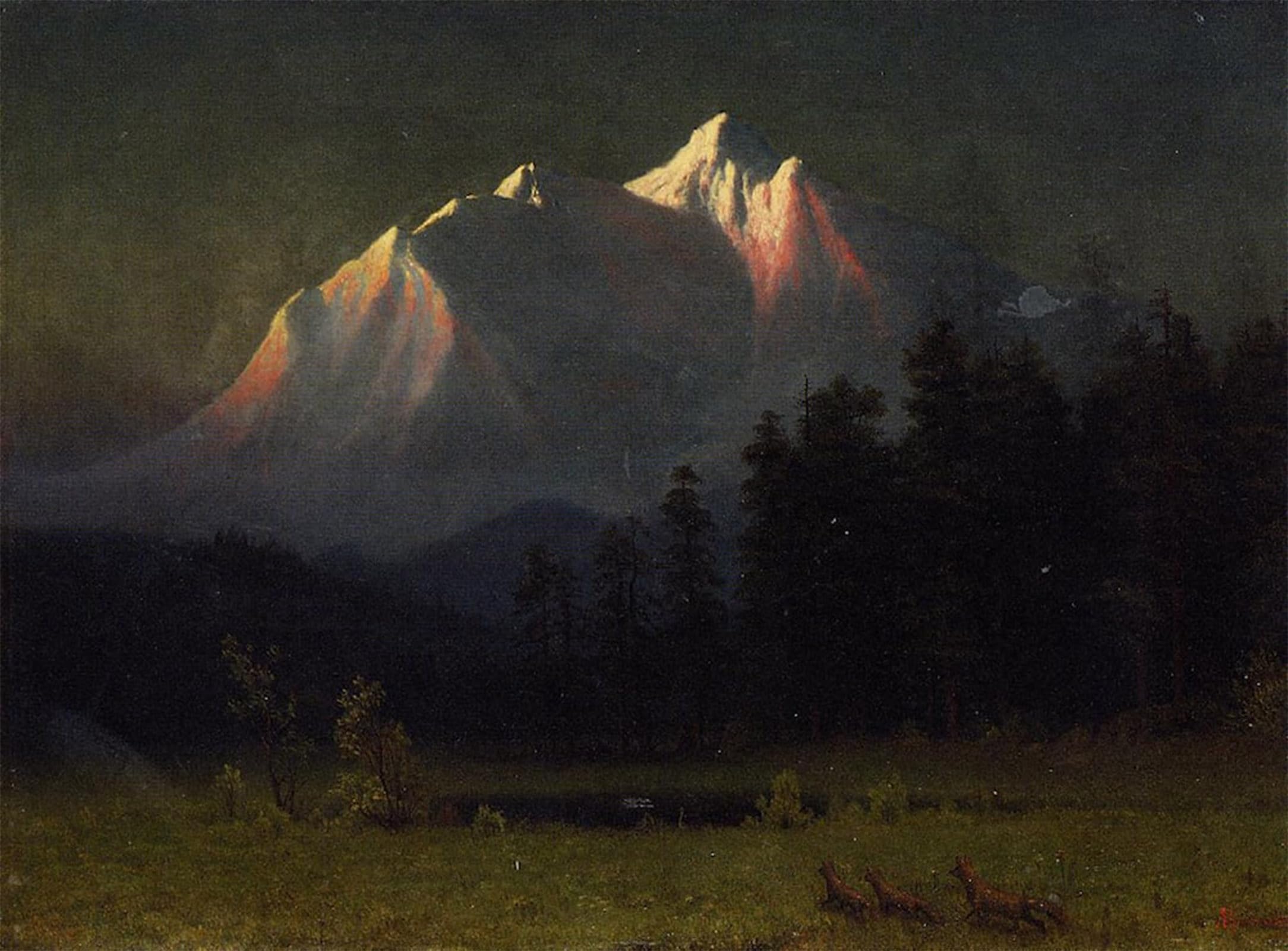 ARTXLXXBN Famous Art Print Poster Vintage Wall Art Western Landscape Albert Bierstadt Canvas Art Poster for Home Decor 60x90cm