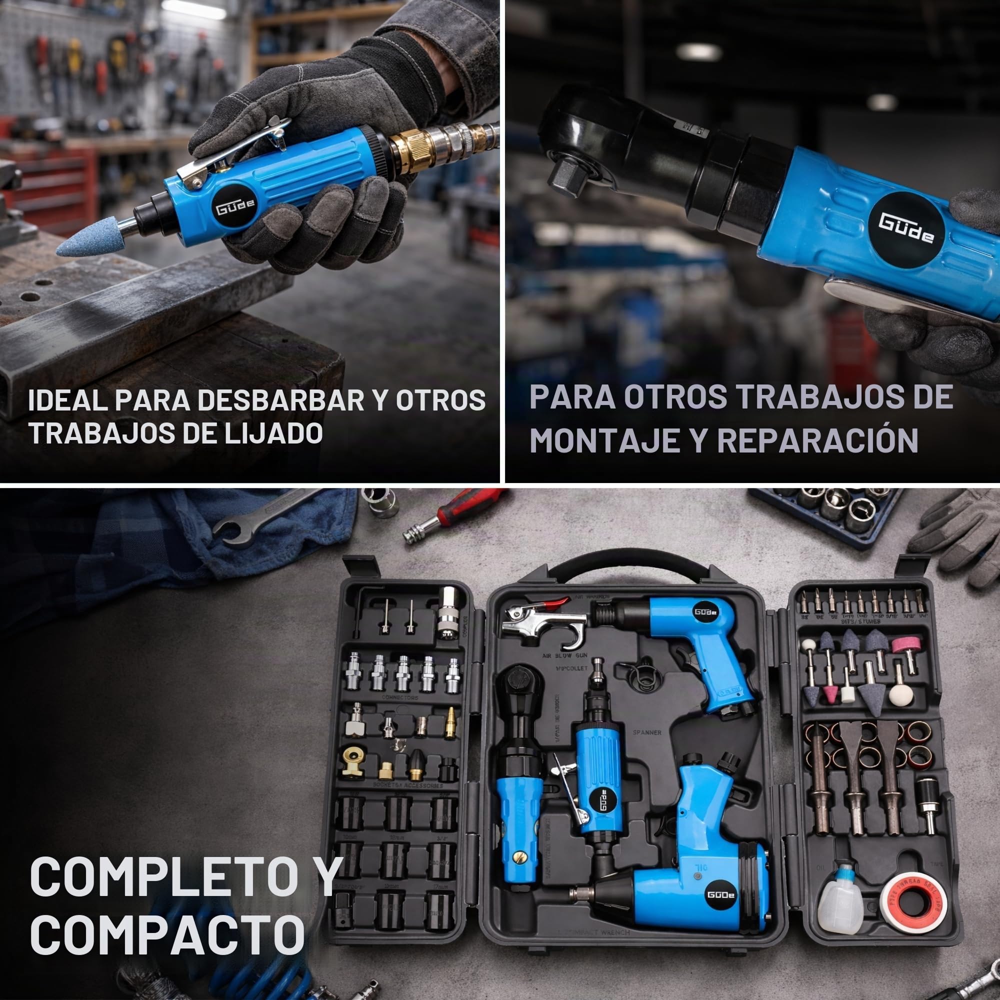 Güde 40401 - Herramientas de aire kit 71 Pcs