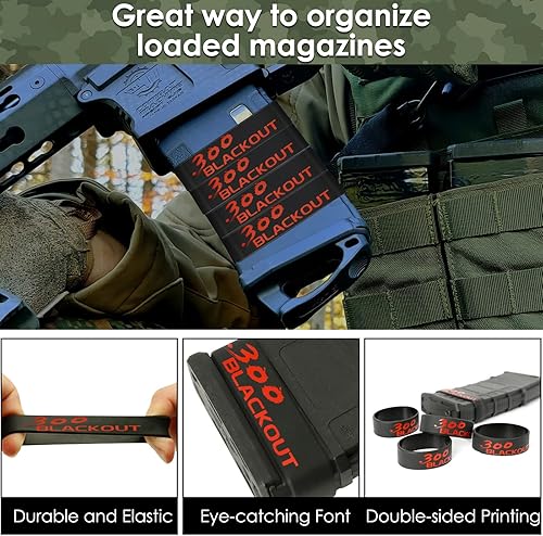 Miniatura 2 de Aolamegs Paquete de 510 bandas para revistas, 5.56 OTAN, 300 apagones, 300 Subsonic, .223 Remington, .308 Winchester, 7.62 x 39, bandas de silicona