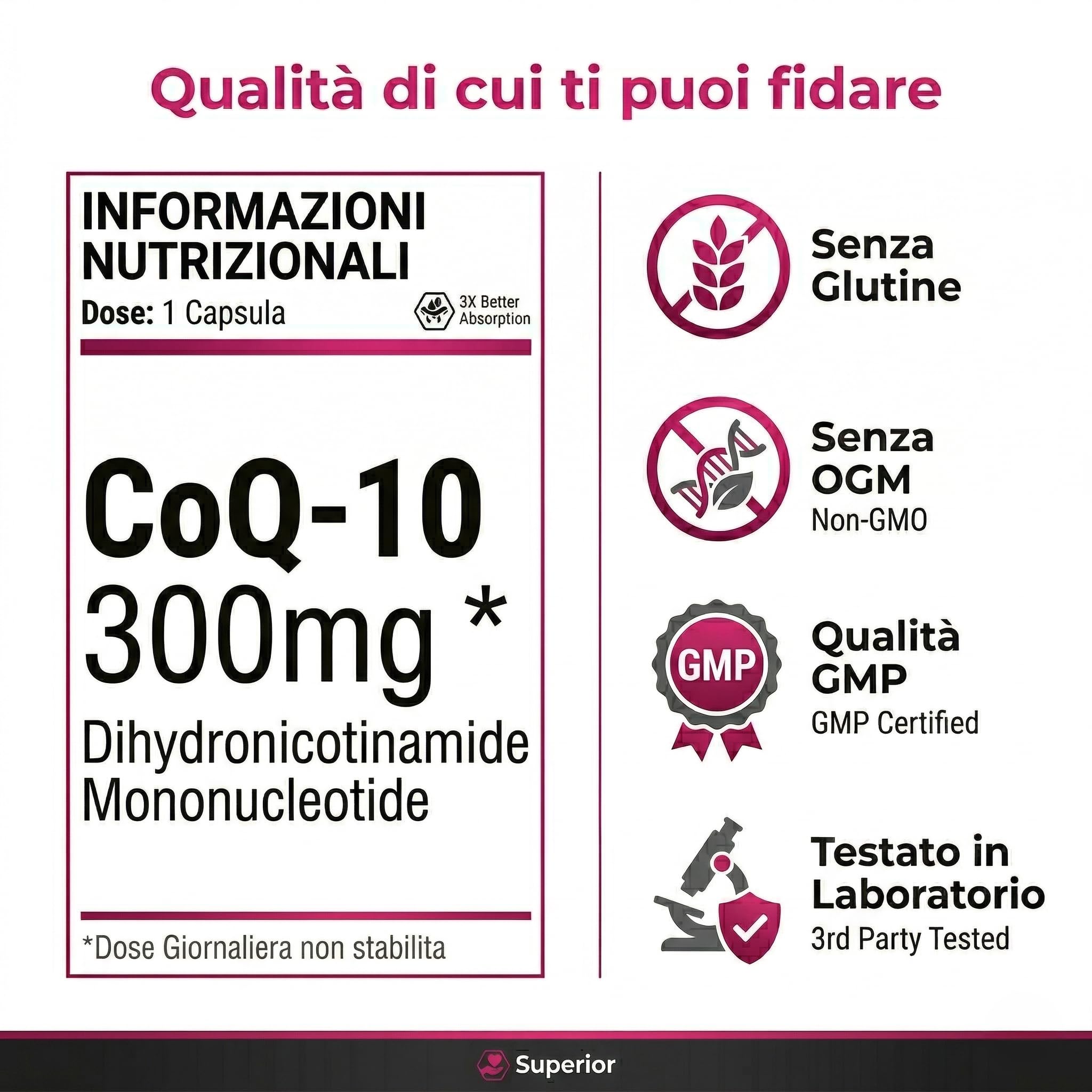 Coenzima Q10 300mg | 90 Capsule Vegane | Alta Assorbibilità
