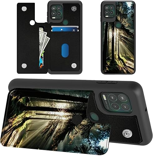 Sunshine Tree - Funda tipo cartera para Moto G Stylus 5G 2021 con soporte para tarjetas, bloqueo RFID, piel sintética suave, función atril, cierre disponible en Yaxa Peru