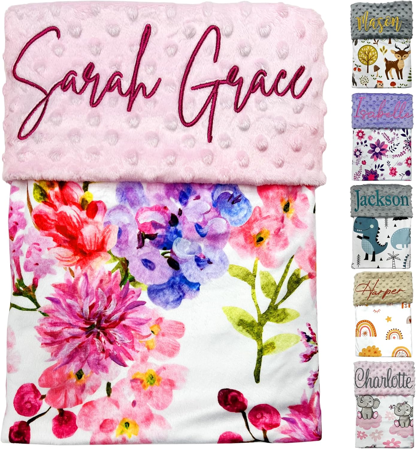 HuitzilAM Personalized Baby Blanket 28x36in Custom Minky