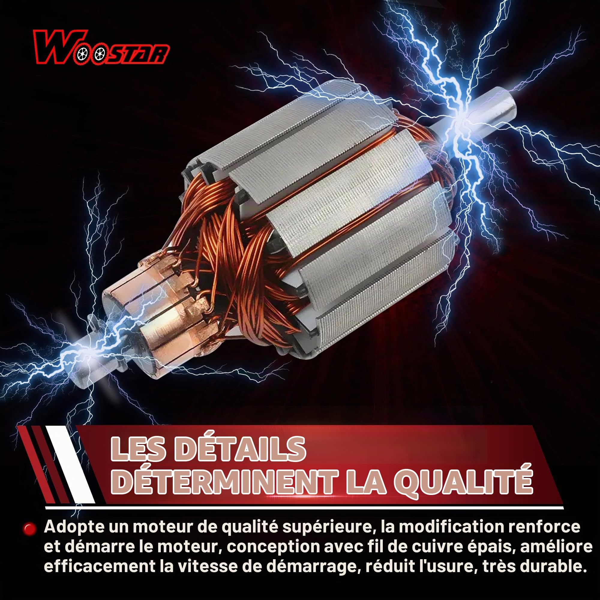 WOOSTAR Démarreur électrique Remplacement pour 50cc 70cc 90cc 110cc 125cc TaoTao Jetmoto Roketa Sunl Coolseter ATV Quad Dirt Bike Go Kart
