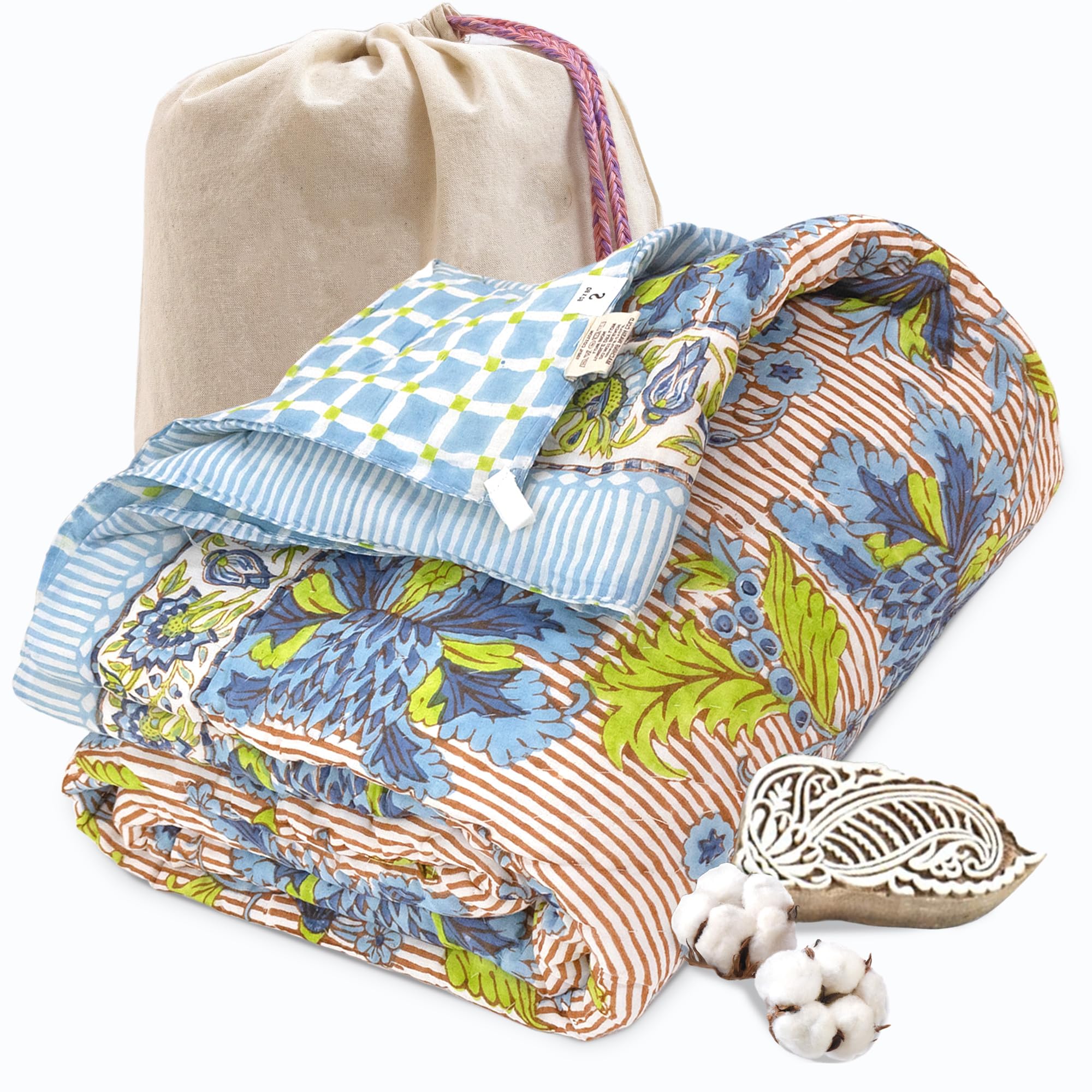 Jaipuri Quilt - Handcrafted Indian Comfort -20
