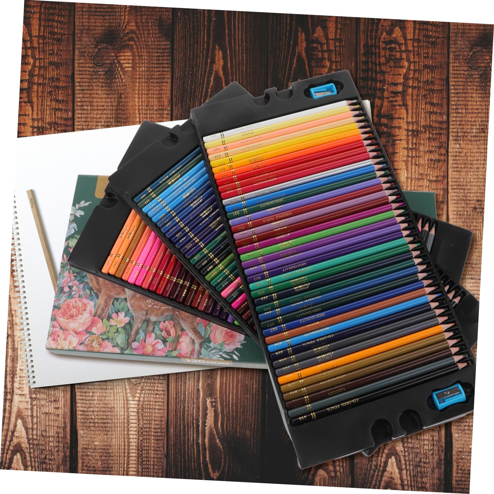 120 pièces Crayons de Couleur Huileux Couleurs Ensemble de Crayons Artistiques pour Adultes et Garçon Fille Boîte Transparente Facile à Utiliser et Durables pour Dessin et