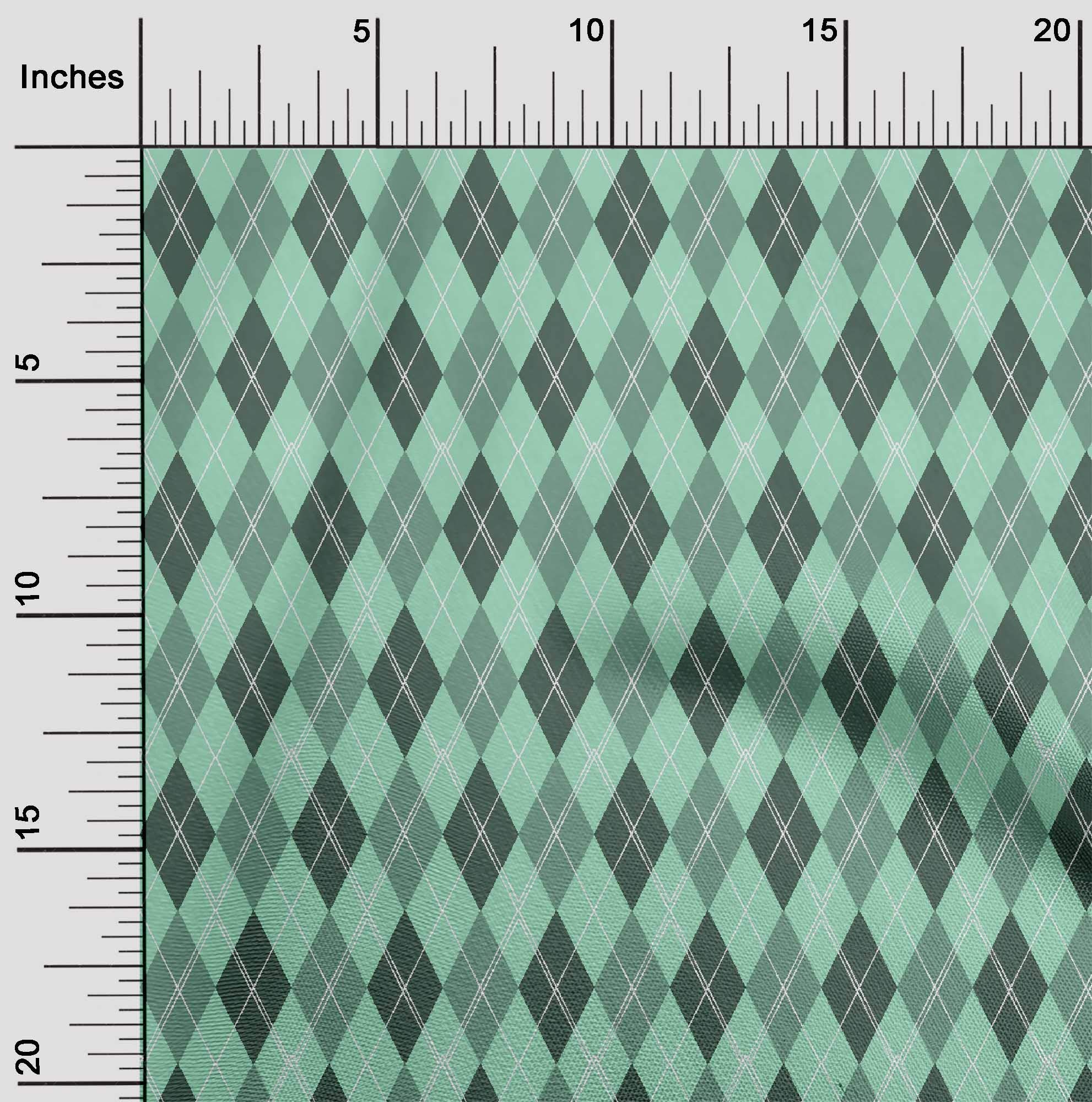 oneOone Cotton Flex Mint Green Fabric Argyle Check Quilting Supplies Print Sewing Fabric by The Yard 40 Inches Wide