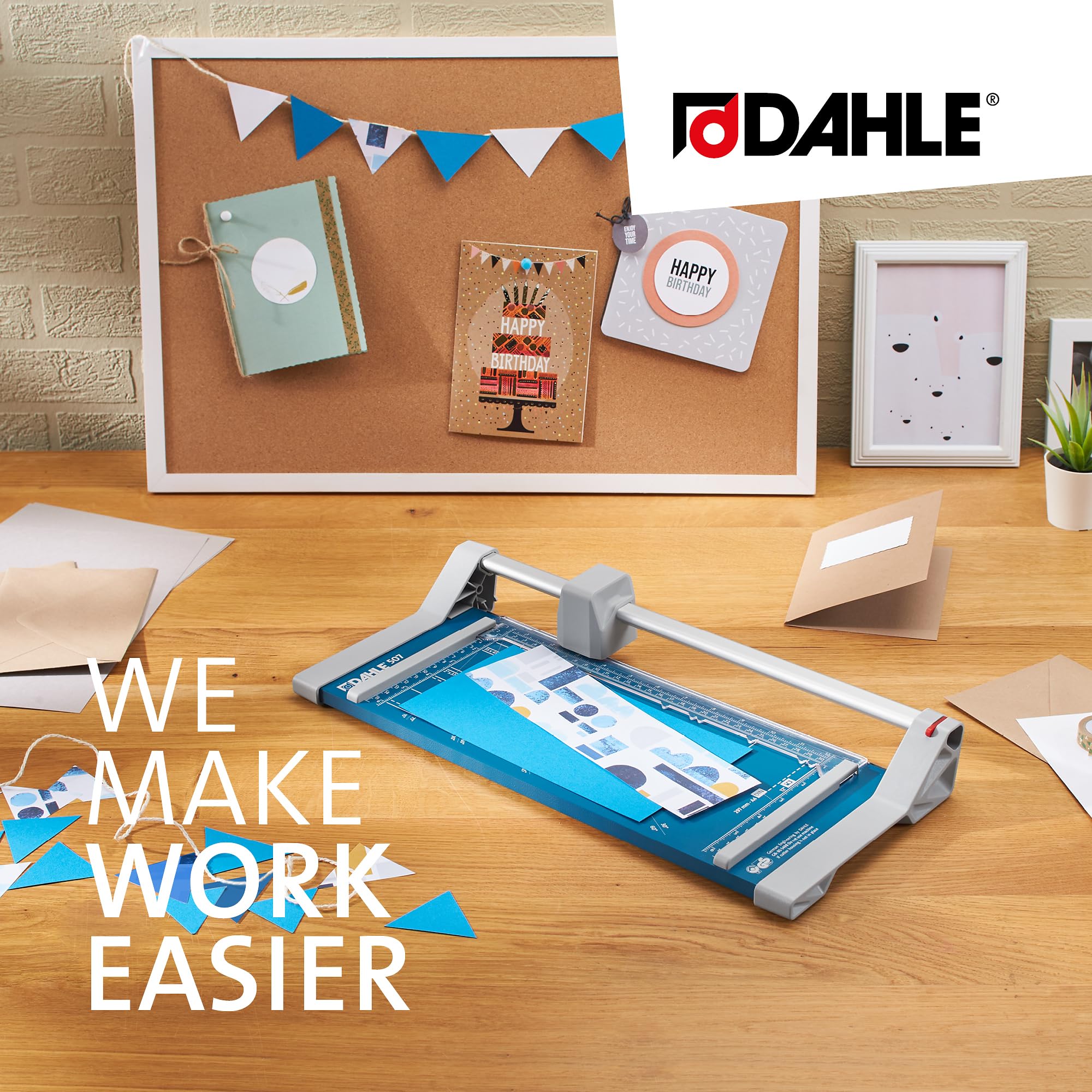 Dahle 507 Rollenschneider Papierschneider DIN A4 8 Blatt Metalltisch 44,9x20,9 cm kindersicherer Messerkopf