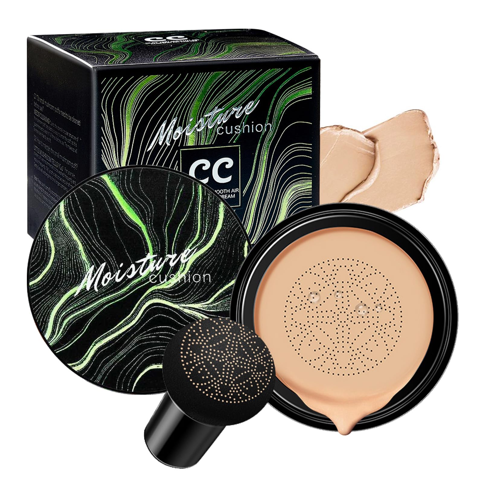 Air Cushion CC Cream Mushroom Head Foundation Moisturizing BB Cream Concealer Long-Lasting Waterproof Makeup Base Primer Even Skin