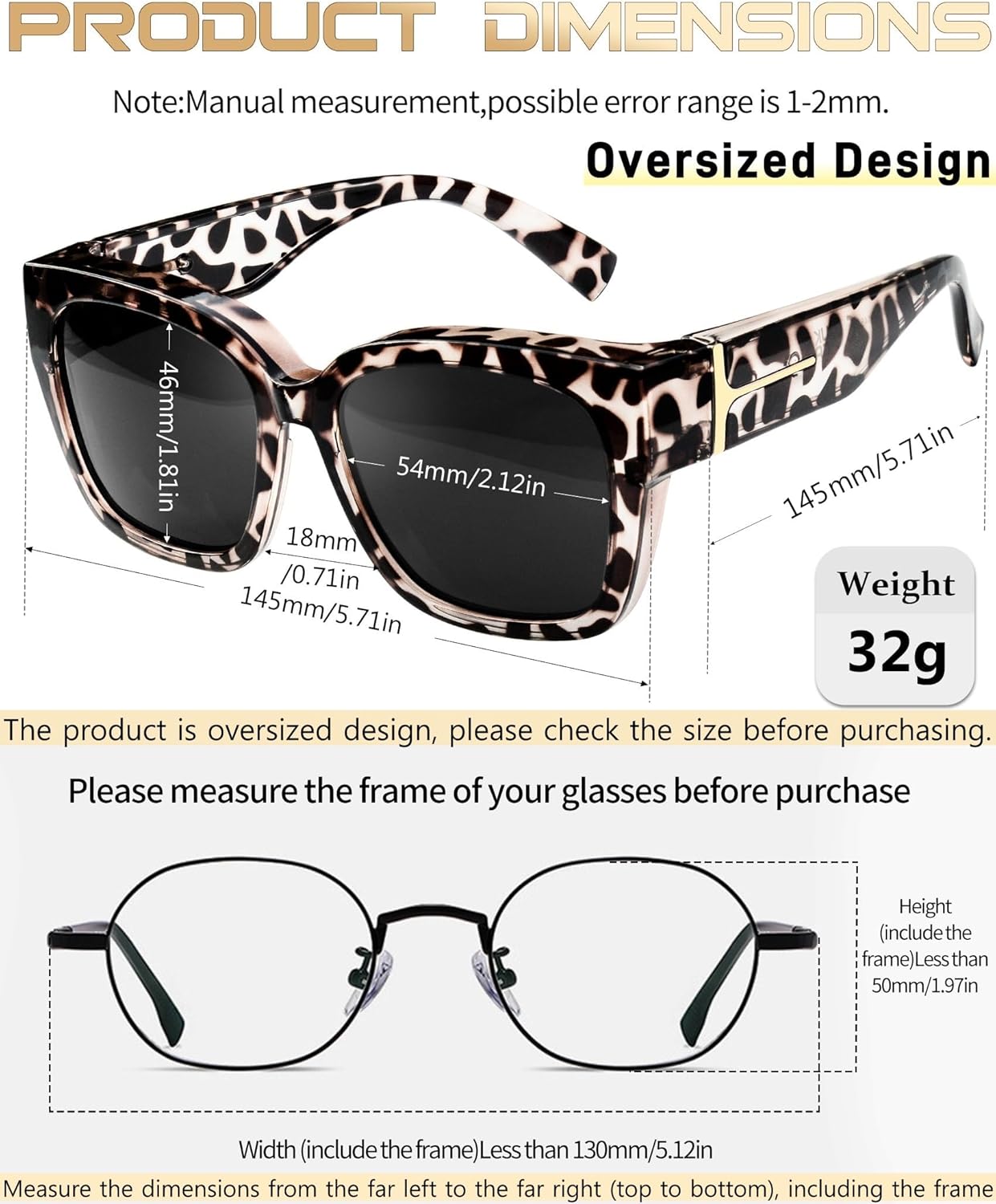 KANASTAL Over Glasses Sunglasses Polarized Fit Over Sun Glasses Oversized Design Fashion Wrap Around Shades 2 Pack - Image 4