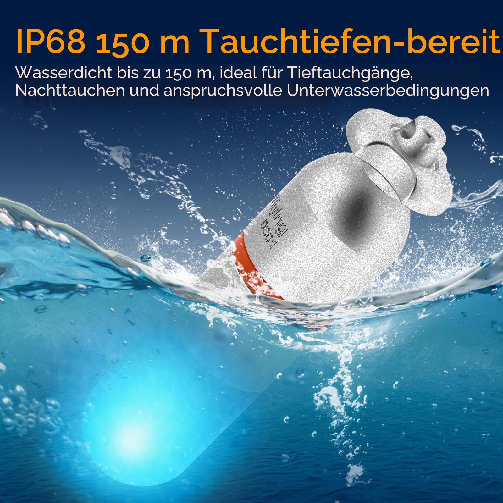 SecurityIng 2 x Stroboskop-Signalleuchte für Tauchen, blau
