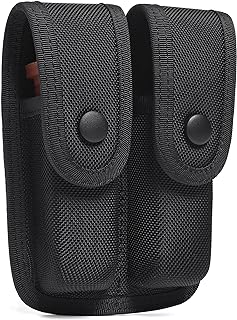 Single/Double Magazine Pouch Duty Belt Nylon Mag Holder Pistol Mag MOLLE Holster Carry Case Compatible w/Double & Single Stack Magazines .380, 9mm & 40 Cal for Glock H&K Ruger S&W M&P Walther - TACNEX
