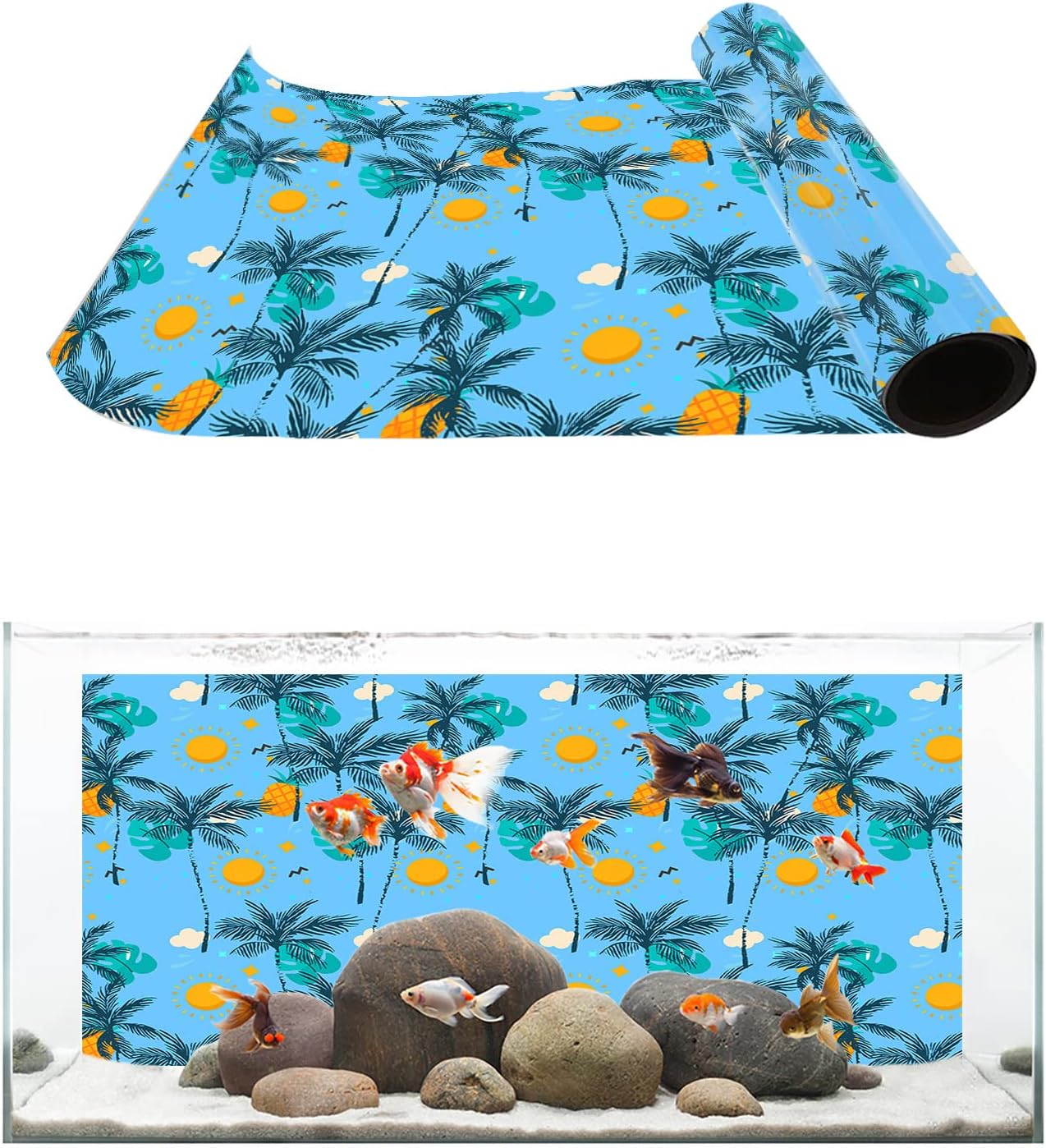 Amazon.com : Botany Monstera Fish Tank Stickers PVC Aquarium Background ...