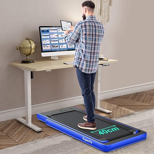 Miniatura 4 de GYMAX Caminadora plegable 2 en 1, máquina de correr para debajo del escritorio con monitor LED y control de aplicación inteligente, caminadora