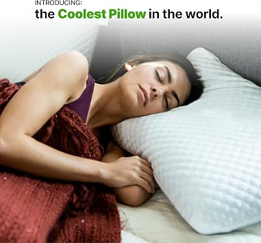 GhostBed Medium Firm Cooling Memory Foam Pillows - Queen Size Set of 2, Ventilated with Washable Cover - Ideal for Stomach, Back, and Side Sleepers - Premium Cooling, 2 Pack