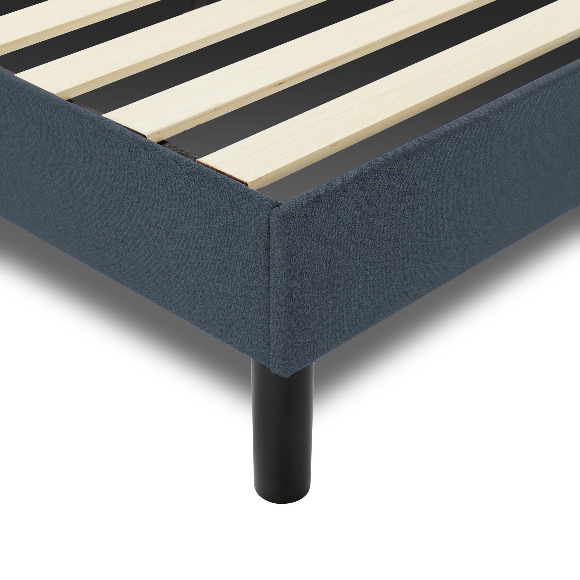 Dmora - Letto alla francese Calitri, Sommier per camera da letto, Giroletto per stanza, Struttura porta materasso, Adatto a materasso Cm 140x190, Blu