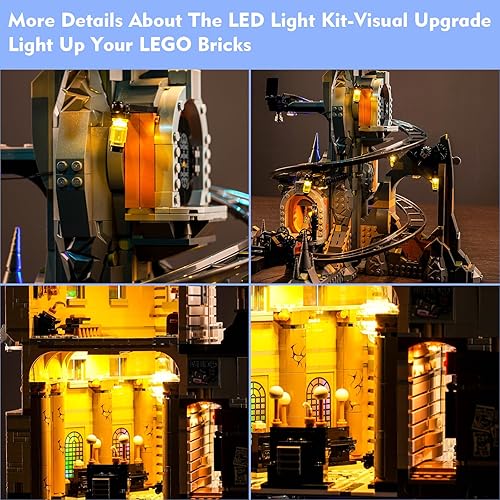 Miniatura 5 de Kit de luces LED para Lego Gringotts Wizarding Bank Edición Coleccionista 76417, accesorios de iluminación creativa compatibles con Lego 76417 Juego