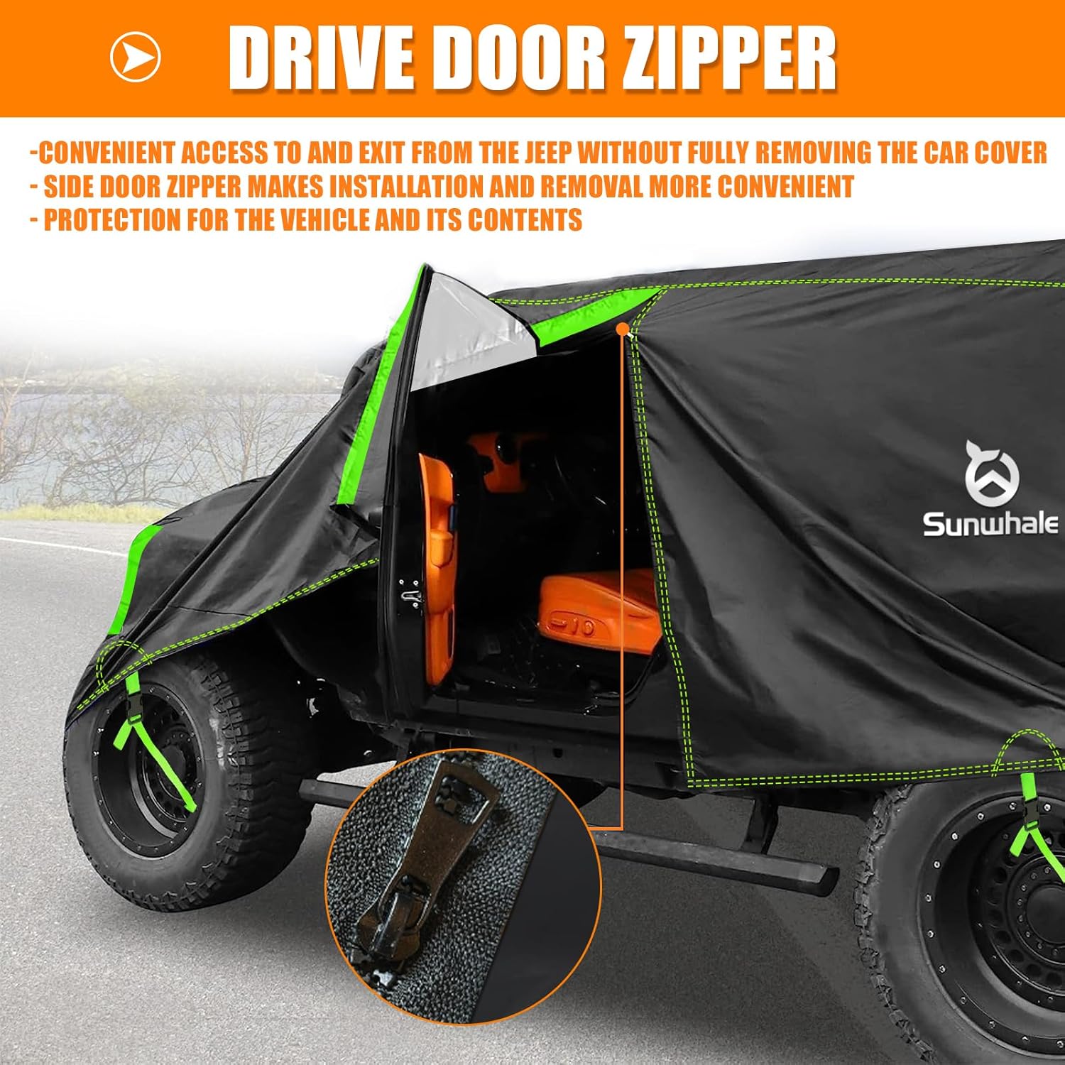 Car Cover Custom Fit for Jeep Wrangler 4 Door Dr/Unlimited Waterproof, All Weather Sun UV Protection Outdoor Full Car Cover Snow Rain Hail Fits 1987-2025 Jeep JK JL CJ YJ TJ