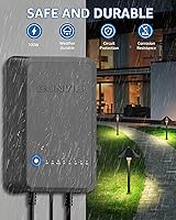 Vista 4 de SUNVIE 100W Low Voltage Landscape Transformer Weatherproof Low Voltage Transformer with Photocell & Timer 120V AC to 12V DC Landscape Lighting